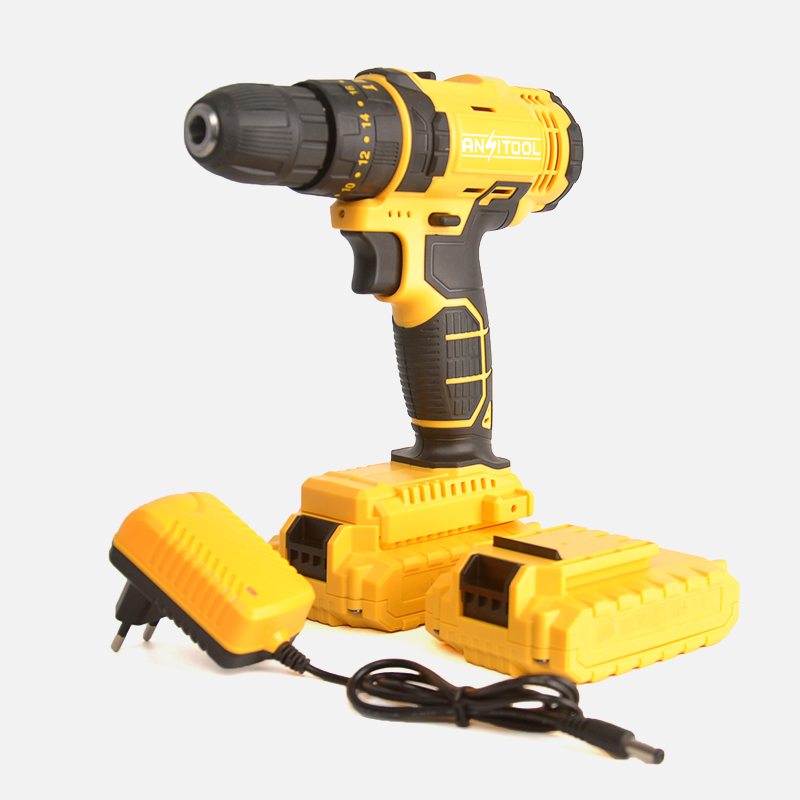 Customized Professional 12V Cordless Impact Drill Power Tools 10mm Electric Power Drills With Two Batteries